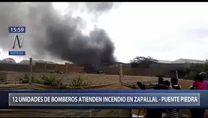 Incendio en Zapallal, Puente Piedra. Foto: captura de TV