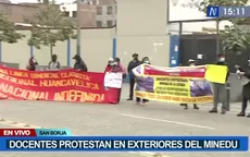 Docentes protestaron en exteriores del Ministerio de Educación - Noticias de ines-gallardo