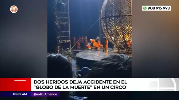 Dos heridos en accidente en un circo en la Costa Verde. Foto: América Noticias