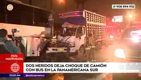 Dos heridos tras choque en la Panamericana Sur. Foto y video: América Noticias