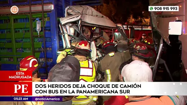 Dos heridos tras choque en la Panamericana Sur. Foto: América Noticias