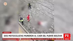 Dos motociclistas mueren al caer del puente Bolívar en Barranca. Foto y video: América Noticias