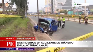 Dos muertos en accidente de tránsito en la avenida Túpac Amaru en Independencia. Foto y video: América Noticias