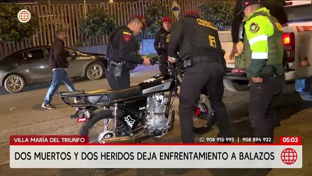 Dos muertos deja un tiroteo en Villa María del Triunfo. Foto: América Noticias