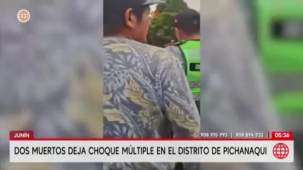 Dos muertos y 14 heridos tras choque múltiple en Pichanaqui. Foto: América Noticias