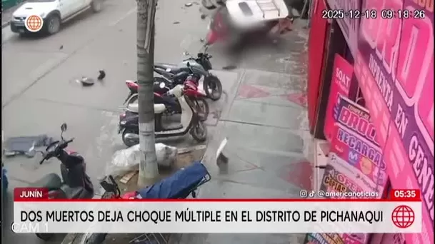 Dos muertos y 14 heridos tras choque múltiple en Pichanaqui. Foto: América Noticias