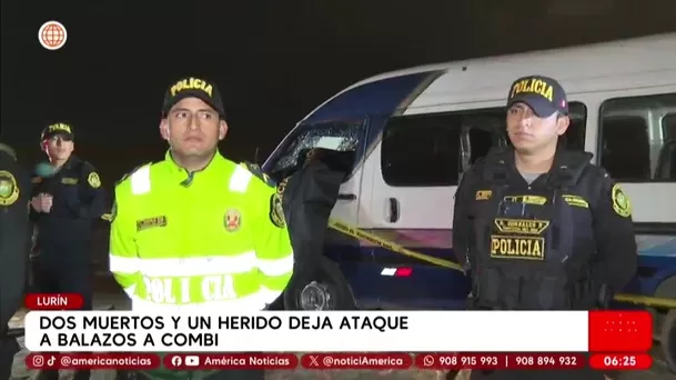Dos muertos y un herido tras ataque a balazos a una combi en Lurín. Foto: América Noticias