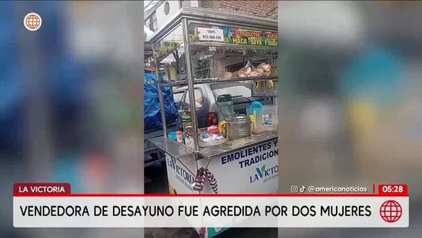 Dos mujeres agreden a vendedora de desayunos en La Victoria. Foto: América Noticias Dos mujeres agreden a vendedora de desayunos en La Victoria. Foto: América Noticias