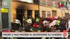 Dos personas mueren tras incendio en vivienda de La Victoria