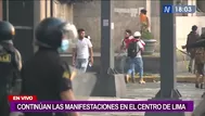 Dos policías resultaron heridos durante manifestación en la avenida Abancay