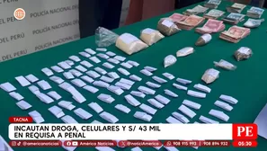 Incautan droga, celulares y dinero en requisa a penal en Tacna. Foto y video: América Noticias