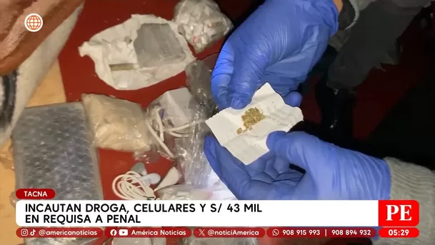 Incautan droga, celulares y dinero en requisa a penal en Tacna. Foto: América Noticias