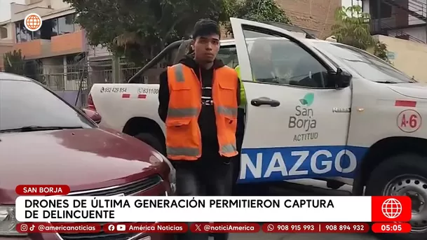 Drones de última generación permitieron captura de delincuentes en San Borja. Foto: América Noticias