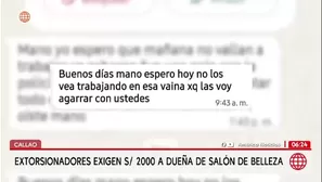 Dueña de salón en Callao sufre extorsión y teme por su vida/ América Noticias