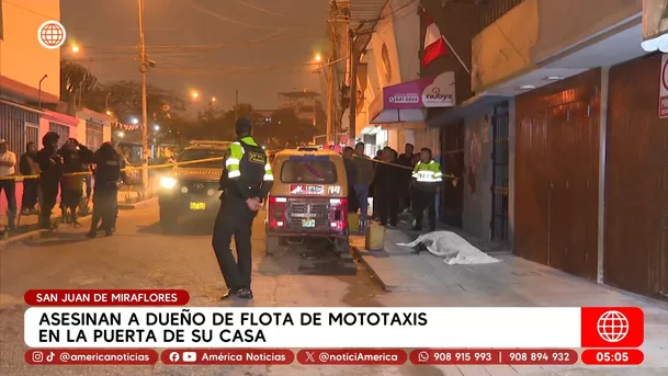 Asesinan a dueño de flota de mototaxis en la puerta de su casa en San Juan de Miraflores. Foto: América Noticias