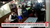 Dueño de pizzería realizó disparos durante una intervención