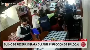 Dueño de pizzería realizó disparos durante una intervención/ Video y Foto: América Noticias