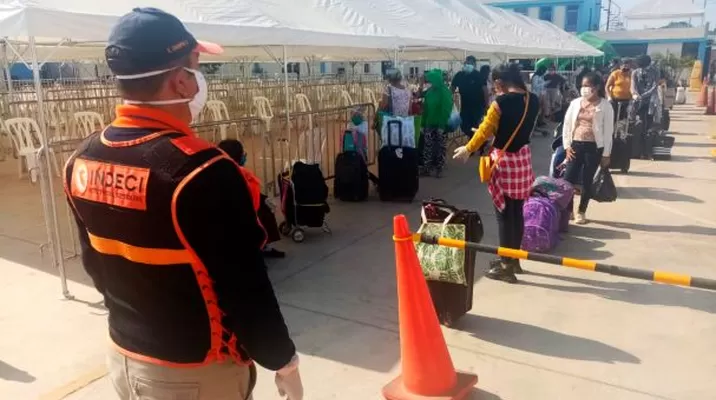 Previo a los traslados se realizaron acciones en seguridad y salud. Foto: Andina Previo a los traslados se realizaron acciones en seguridad y salud. Foto: Andina