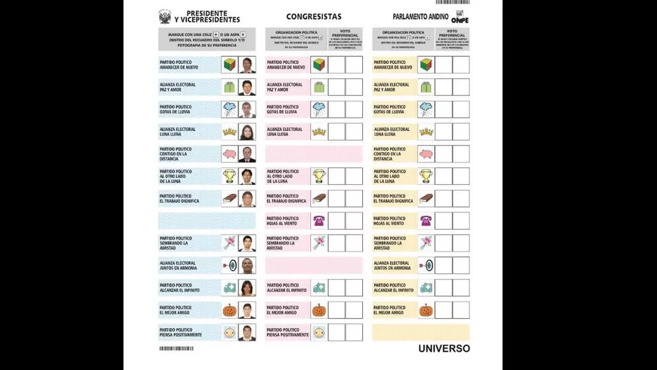 ONPE presenta diseño de cédula de votación. Foto: radionacional.com.pe