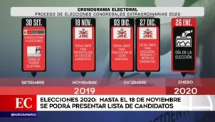 Elecciones 2020: este es el cronograma electoral dispuesto por el JNE. Foto y video: América Noticias