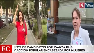 Mónica Saavedra por Acción Popular y Beatriz Mejía por Avanza País