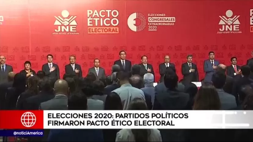 Elecciones 2020: partidos suscribieron hoy Pacto Ético Electoral