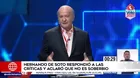 Elecciones 2021: Hernando de Soto respondió a las críticas y aclaró que no es soberbio