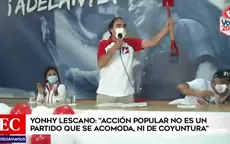 Elecciones 2021: Lescano criticó a Fujimori por señalar que otorgará el indulto a su padre - Noticias de yonhy-lescano