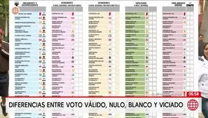Diferencias entre voto válido, nulo, blanco y viciado. Foto y video: América Noticias