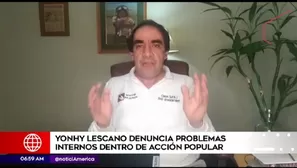 Yonhy Lescano, candidato presidencial de Acción Popular.