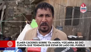 Elmer Cáceres se refirió al proyecto Tía María. América Noticias