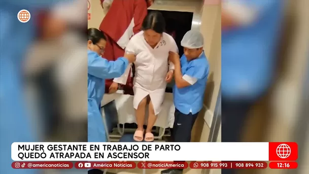 Mujer gestante en trabajo de parto quedó atrapada en ascensor en Ayacucho. Foto: América Noticias