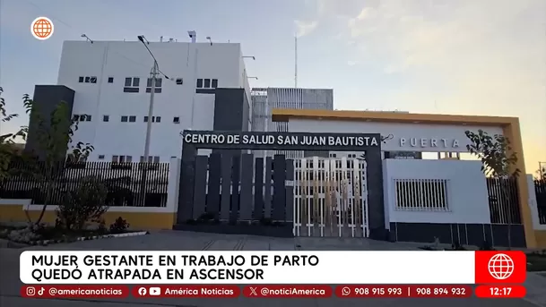 Mujer gestante en trabajo de parto quedó atrapada en ascensor en Ayacucho. Foto: América Noticias