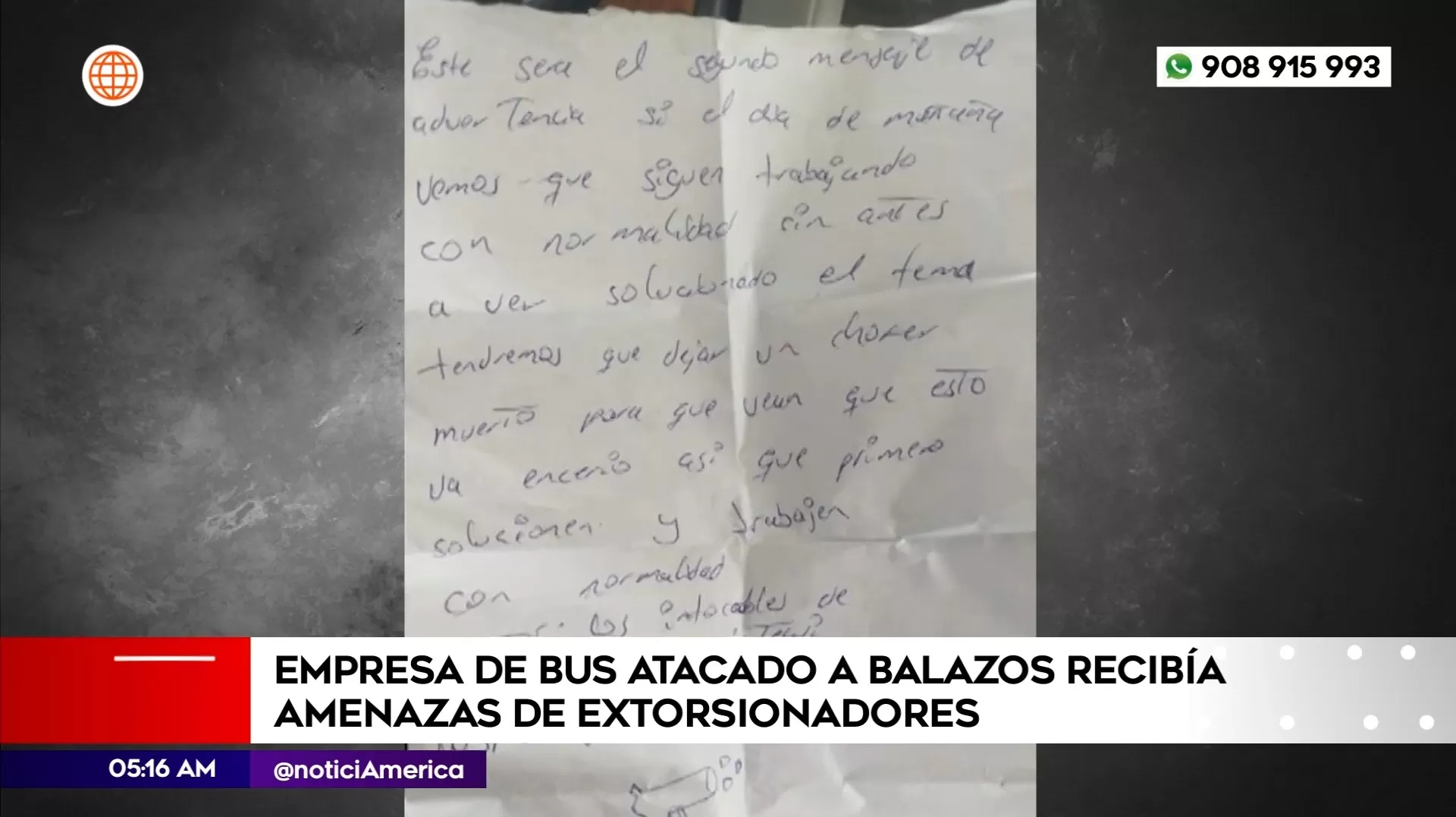 Empresa de bus atacado recibía amenazas de extorsionadores. Foto: América Noticias