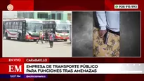 Empresa de transporte público recibe amenazas en Carabayllo. Foto y video: América Noticias