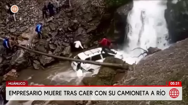 Empresario de construcción muere tras caer con su camioneta a río en Huánuco. Foto: América Noticias Empresario de construcción muere tras caer con su camioneta a río en Huánuco. Foto: América Noticias