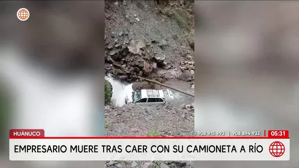 Empresario de construcción muere tras caer con su camioneta a río en Huánuco. Foto: América Noticias Empresario de construcción muere tras caer con su camioneta a río en Huánuco. Foto: América Noticias