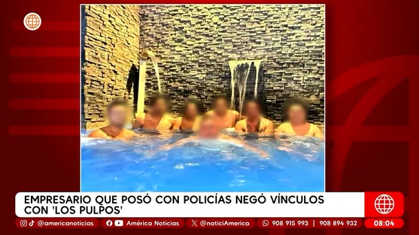 Empresario que posó con policías negó vínculos con Los Pulpos. Foto: América Noticias