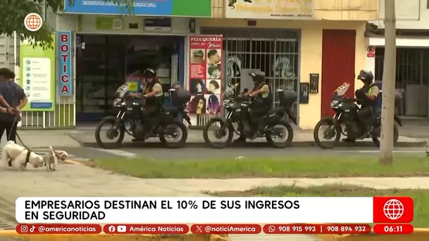 Empresarios destinan el 10 % de sus ingresos en seguridad. Foto: América Noticias