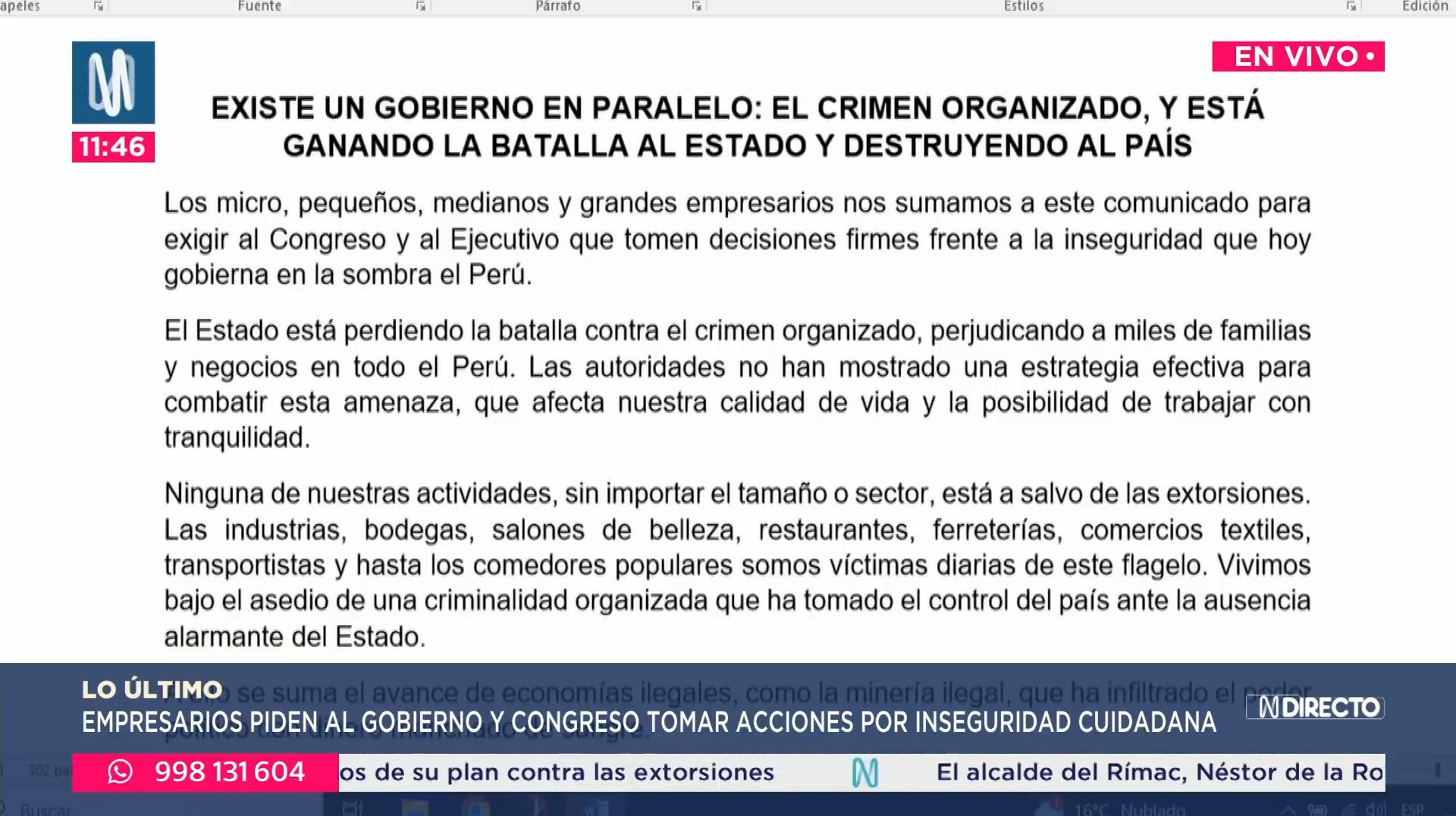 Empresarios piden a autoridades tomar acciones por inseguridad