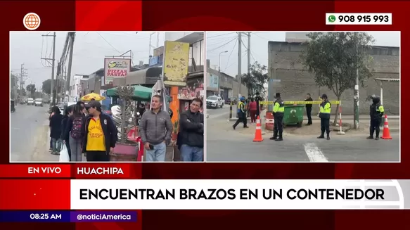 Encuentran extremidades humanas en un contenedor en Huachipa. Foto: América Noticias