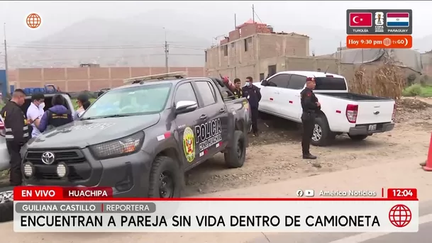 Encuentran a pareja sin vida dentro de una camioneta en Huachipa. Foto: América Noticias Encuentran a pareja sin vida dentro de una camioneta en Huachipa. Foto: América Noticias