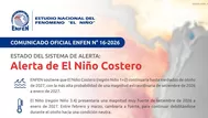 ENFEN: Niño Costero se extenderá hasta mediados del otoño de 2027