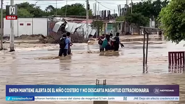 Enfen señala que El Niño Costero podría alcanzar una magnitud extraordinaria en 2026. Foto: Canal N Enfen señala que El Niño Costero podría alcanzar una magnitud extraordinaria en 2026. Foto: Canal N