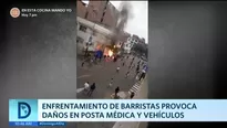 Enfrentamiento de barristas provoca daños en posta médica y vehículos 