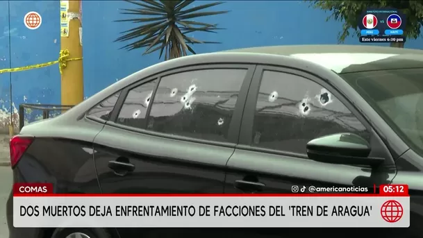 Enfrentamiento de facciones del Tren de Aragua deja dos muertos en Comas. Foto: América Noticias