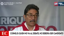 Enrique Cornejo, candidato a Lima por Democracia Directa. Foto: captura de TV