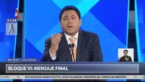 Ocrospoma fue uno de los nueve candidatos que participaron del debate municipal organizado por el JNE. Foto: Canal N.