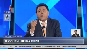 Ocrospoma fue uno de los nueve candidatos que participaron del debate municipal organizado por el JNE. Foto: Canal N.