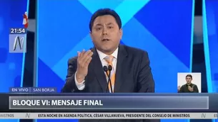 Ocrospoma fue uno de los nueve candidatos que participaron del debate municipal organizado por el JNE. Foto: Canal N.